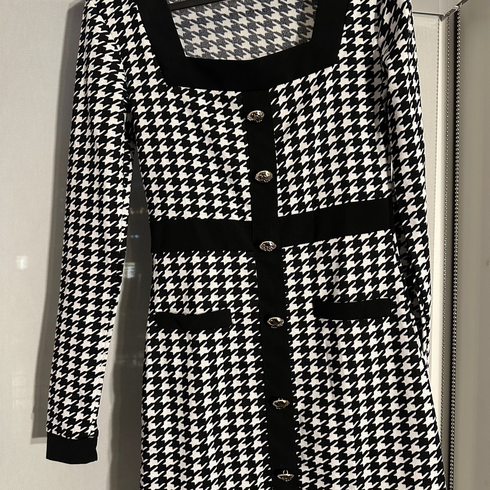 Black & White Houndstooth Dress